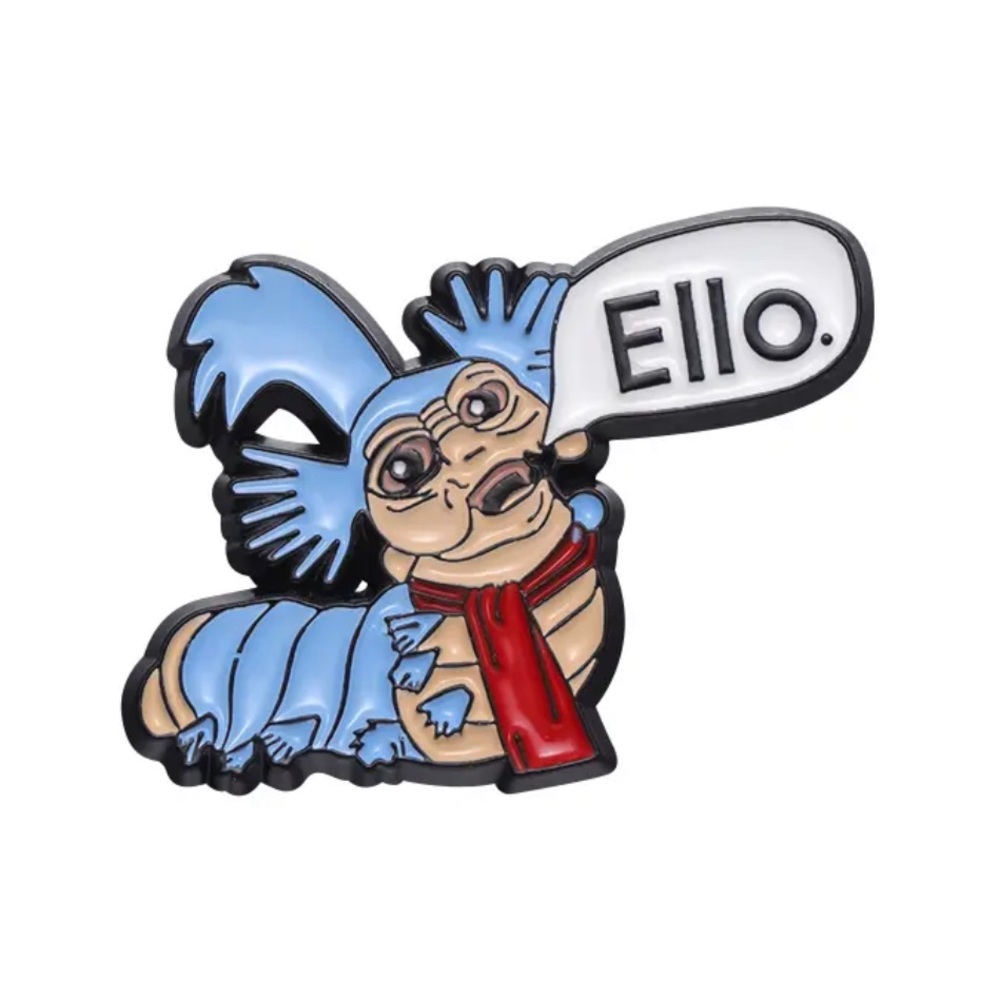 Ello! Enamel Pin Cute Weird Worm The Labyrinth David Bowie 90s Movie Fan Gift